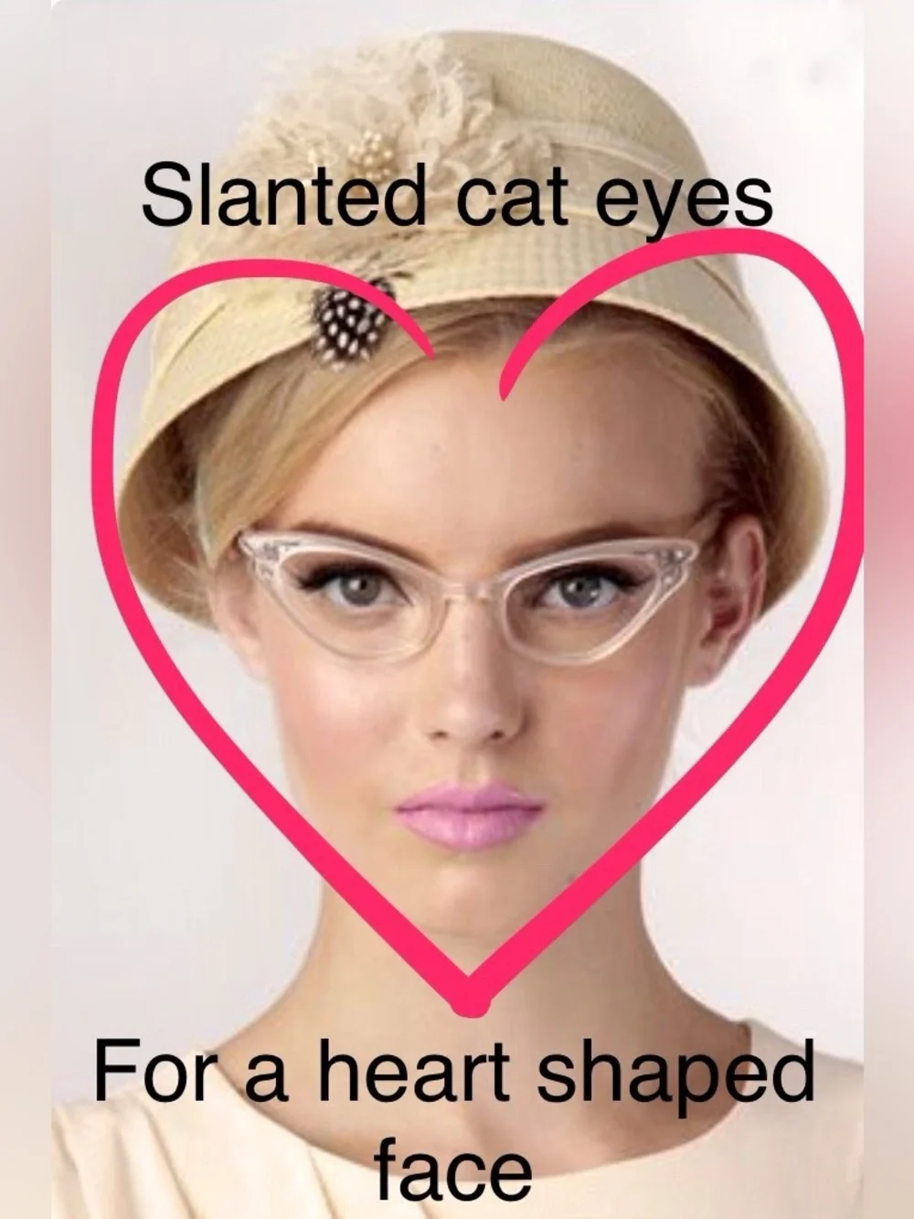 Vintage Petite Fit Pointy French Rhinestone Cat Eye Glasses New Old Stock France